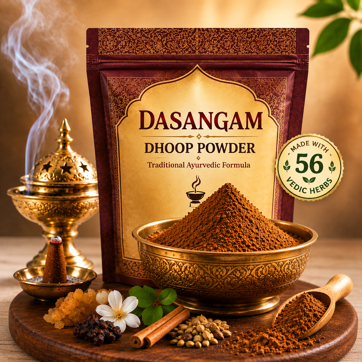 Dasangam dhoop powder including 46 havan herbs · 200 Grams: Pack of 1